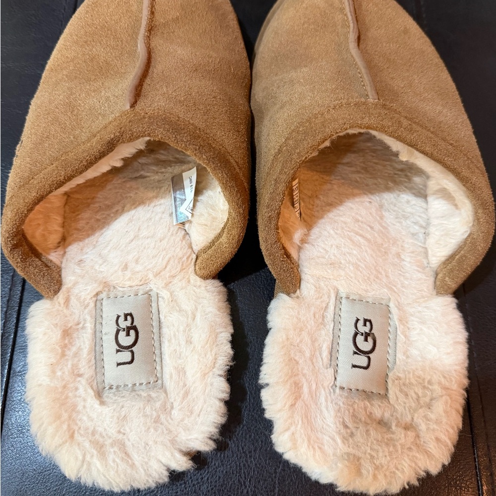 UGG Women's Chestnut Suede Sheepskin Slip-On Slippers